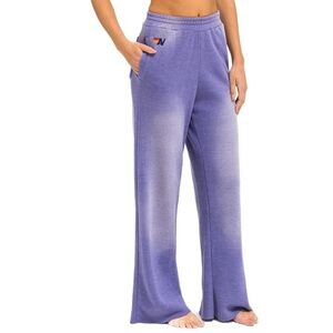 Aviator Nation Faded Grape Wide Leg Sweatpants